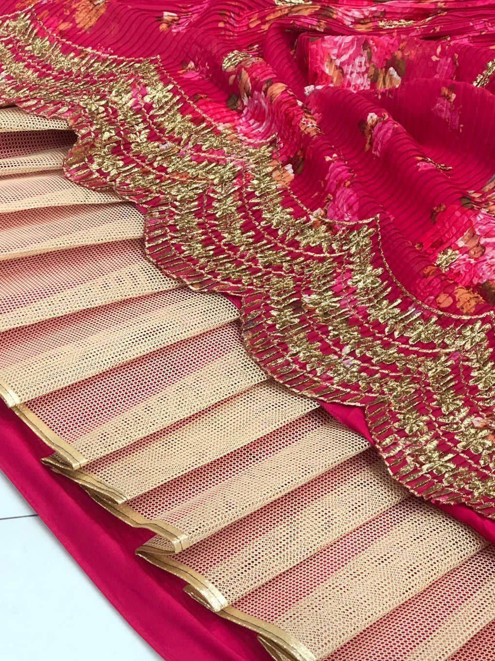 Pink Attractive Printed Georgette Silk Party Wear Lehenga Choli
