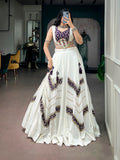 White Moonlit Skies Rayon Lehenga Choli
