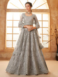 Wonderful Grey Embroidered Net Engagement Wear Lehenga Choli