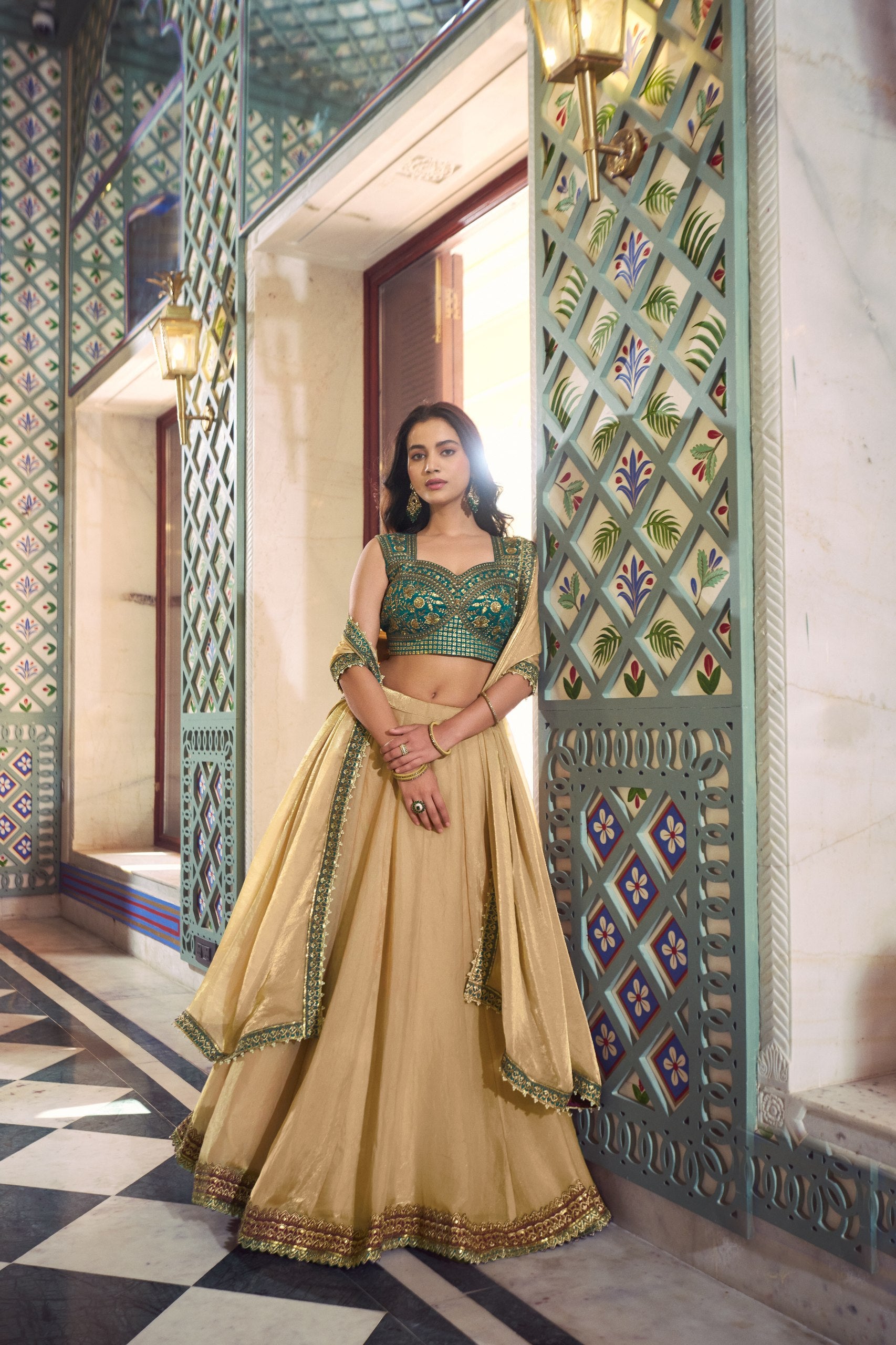 Zariya Muse Fendi Silk Lehenga Choli