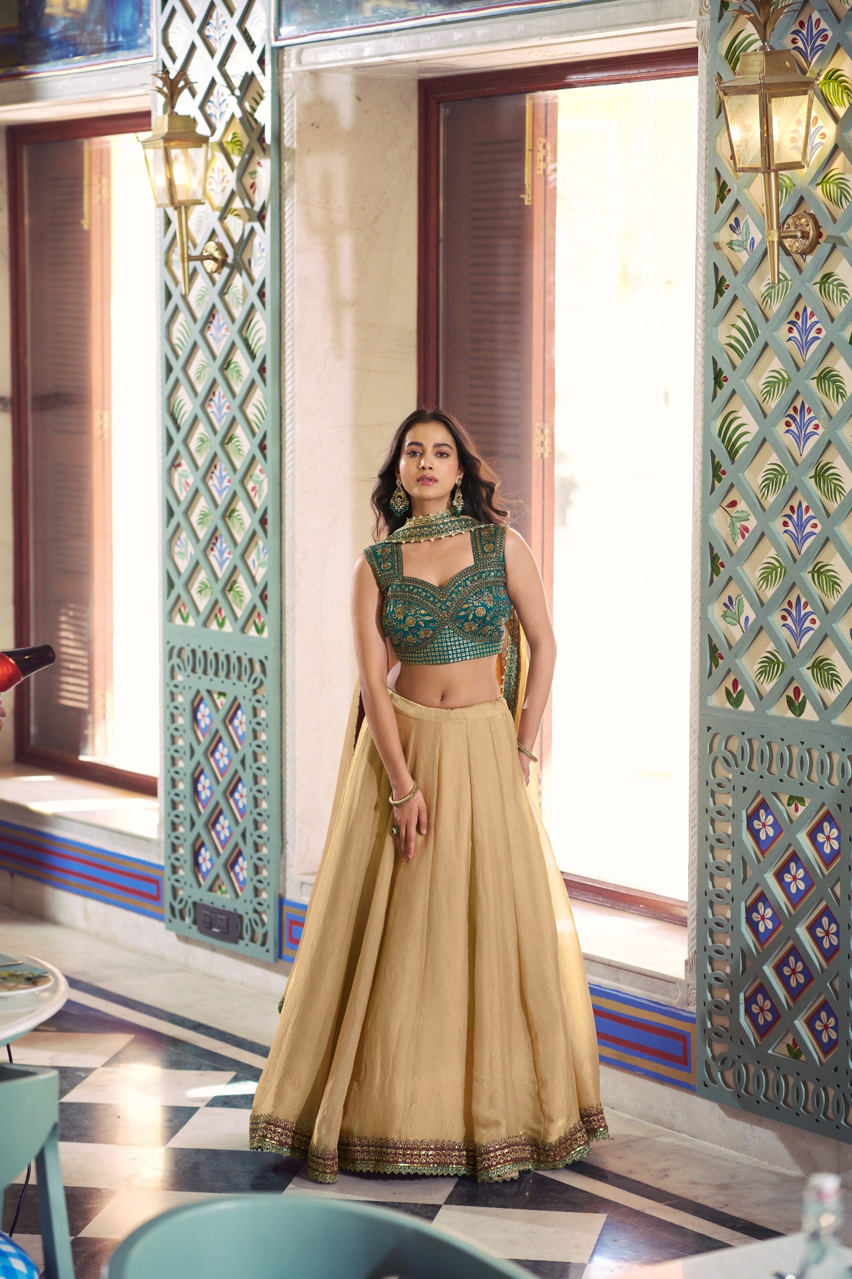 Zariya Muse Fendi Silk Lehenga Choli