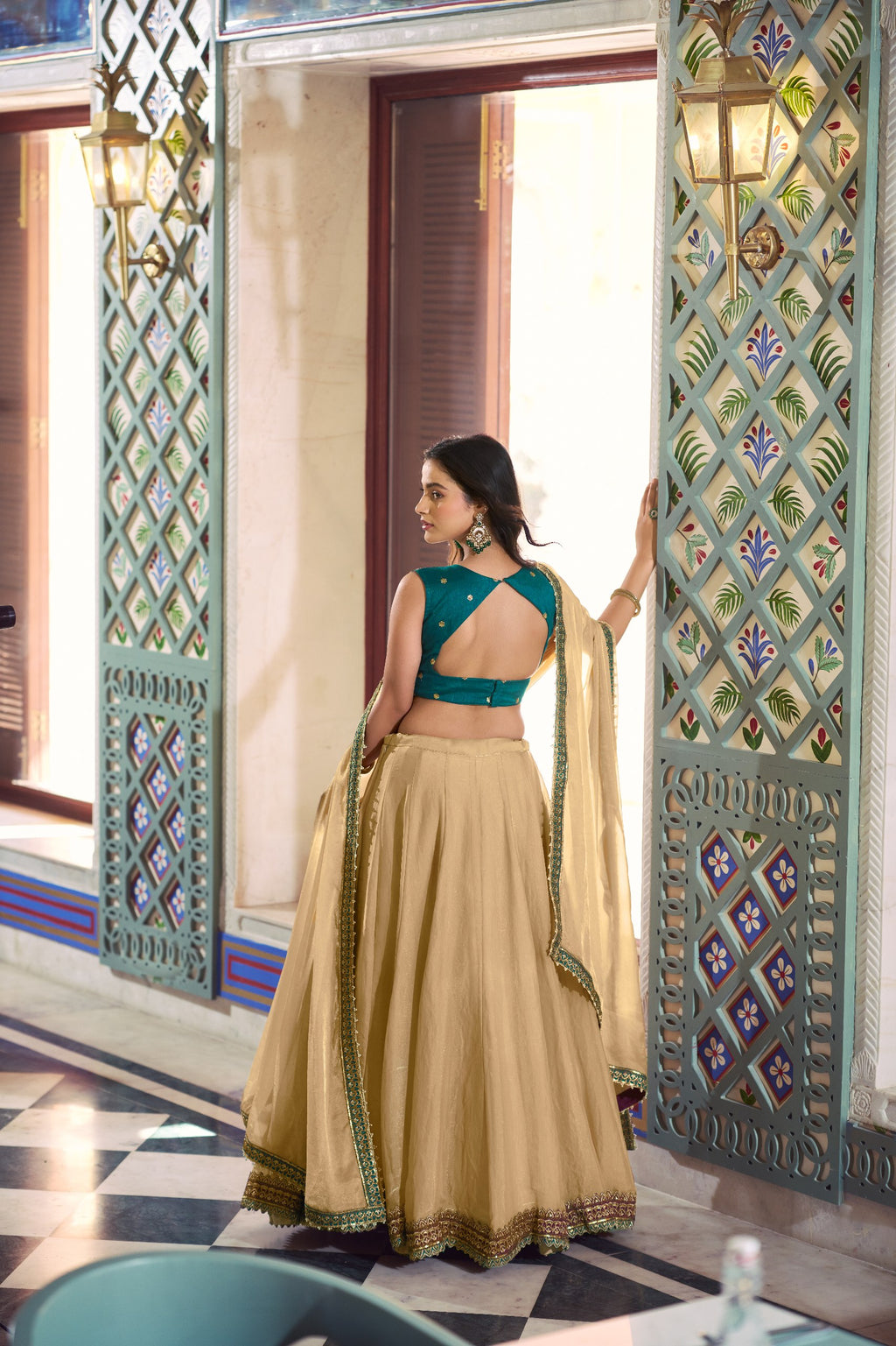 Zariya Muse Fendi Silk Lehenga Choli