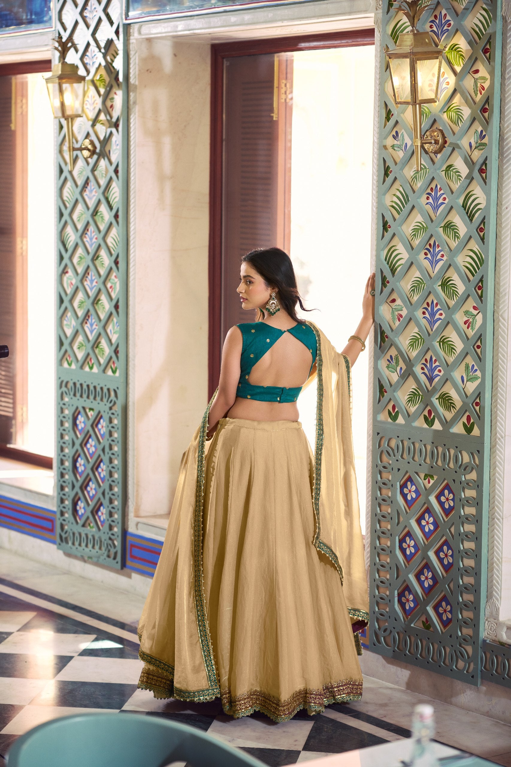 Zariya Muse Fendi Silk Lehenga Choli