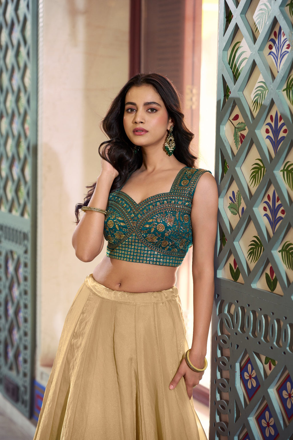 Zariya Muse Fendi Silk Lehenga Choli