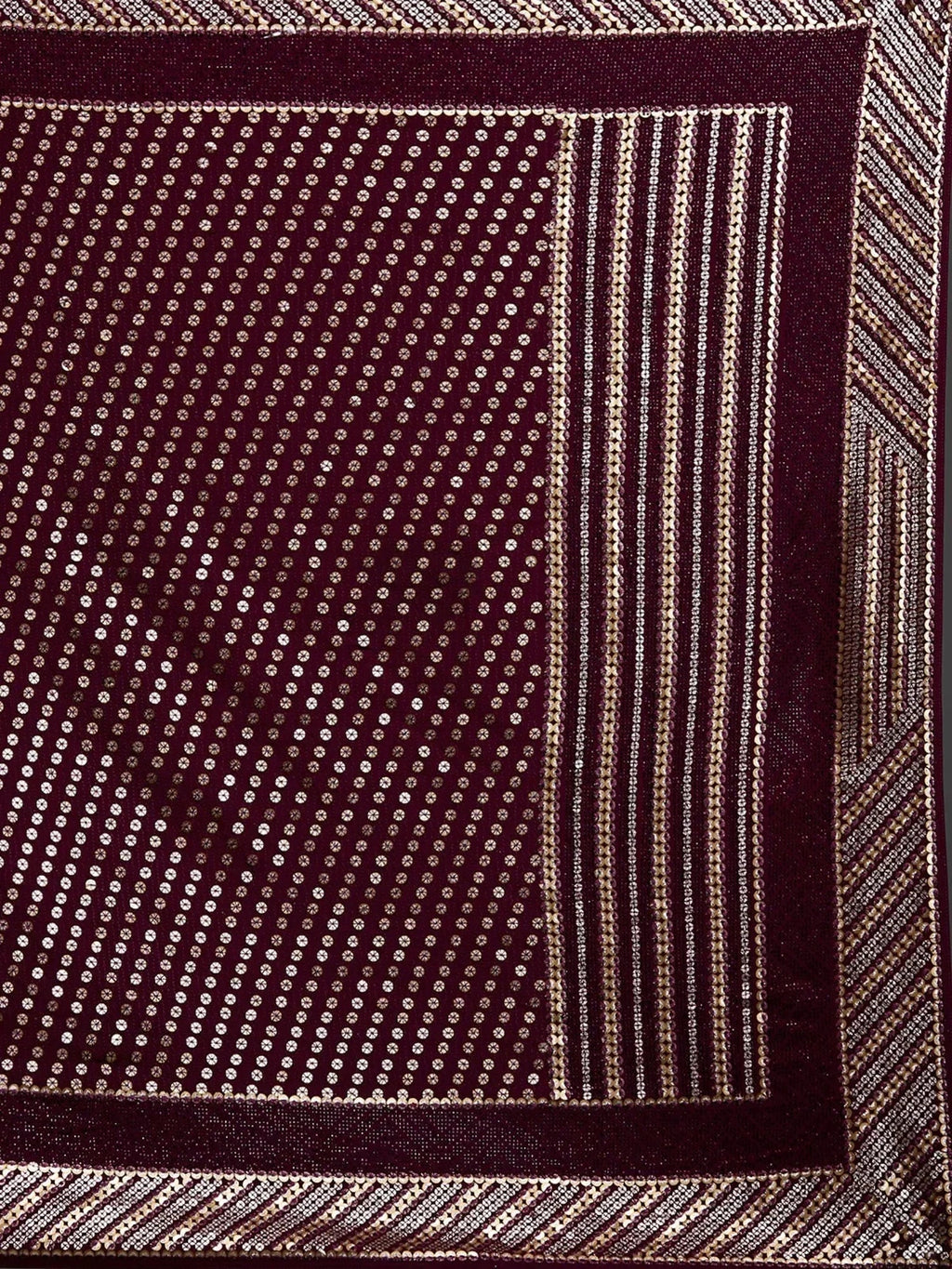Maroon Adorable Sequins Georgette Party Wear Saree With Blouse