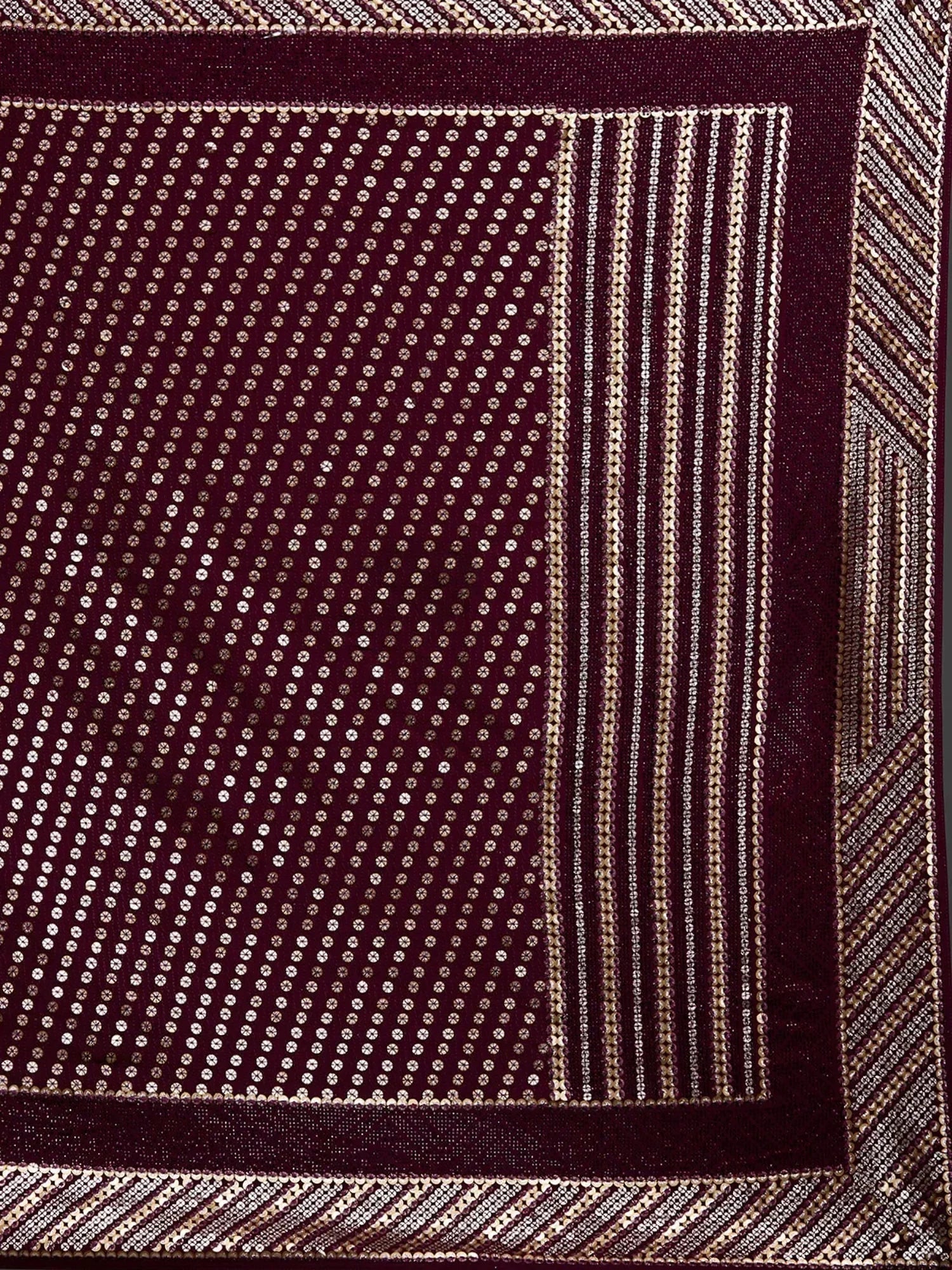 Maroon Adorable Sequins Georgette Party Wear Saree With Blouse