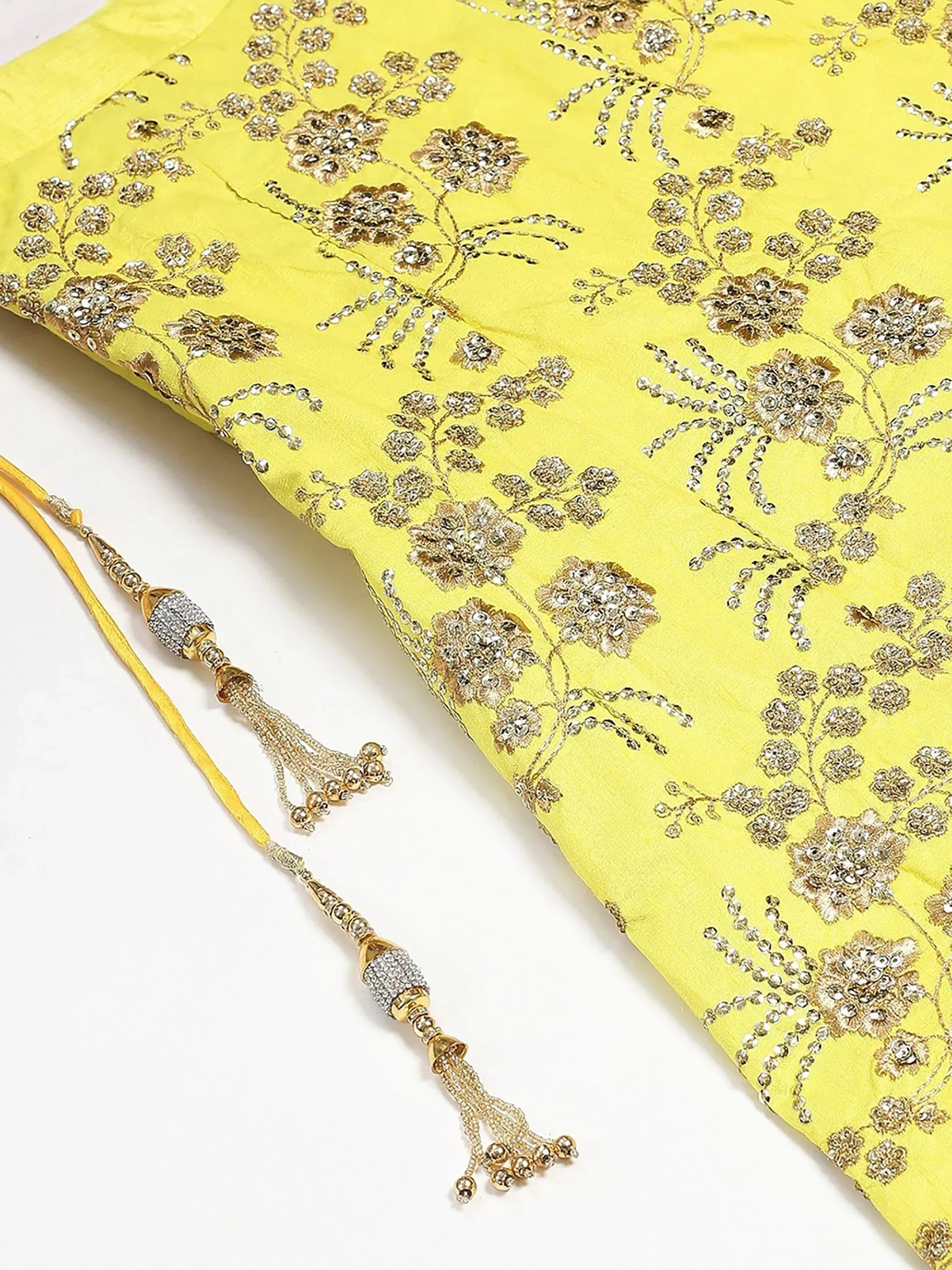 Neon & Toned Embroidered Semi-Stitched Myntra Party Wear Lehenga & Unstitched Blouse with Dupatta