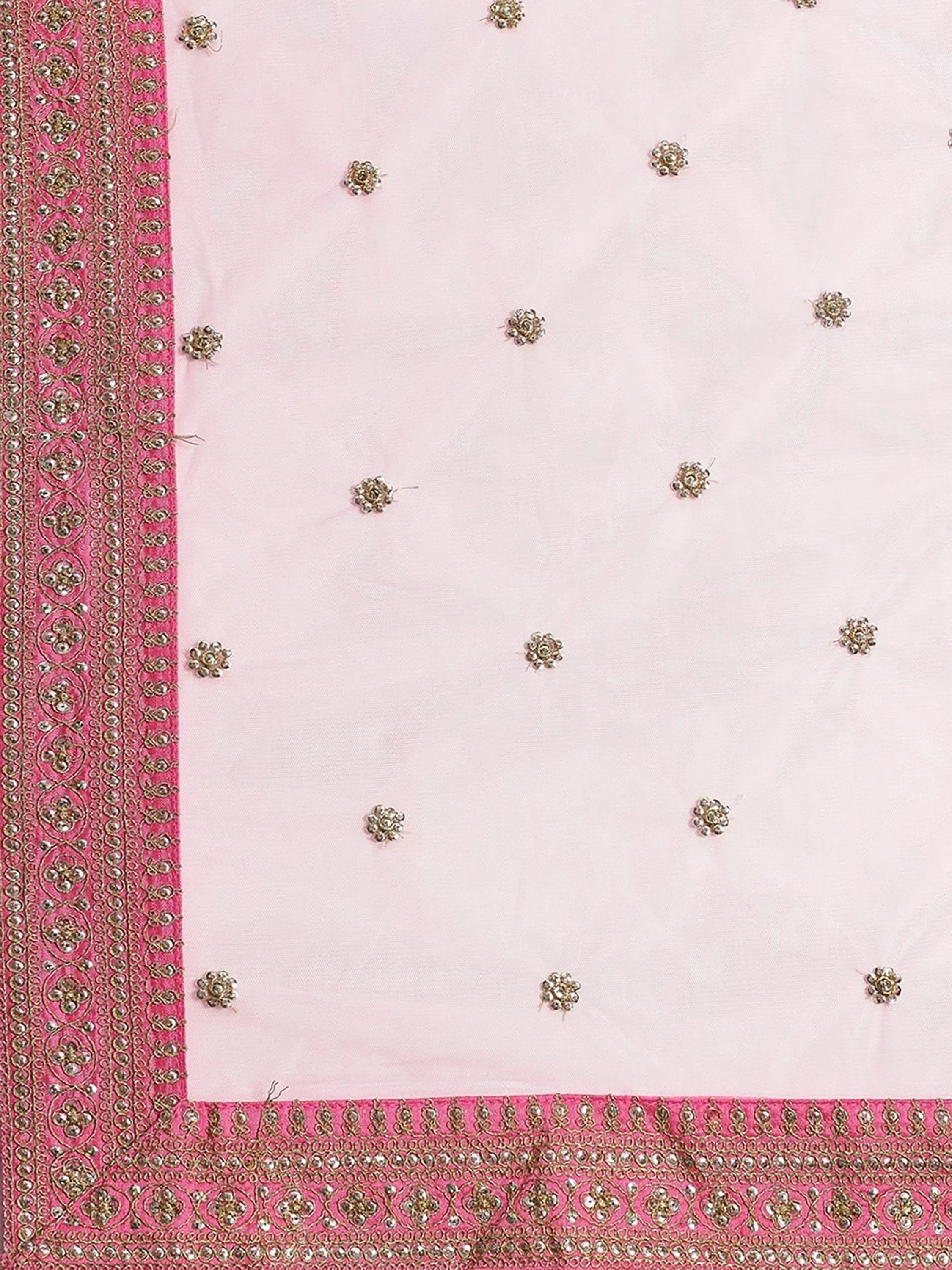 Pink Embroidery Thai Silk Bridal Lehenga Choli