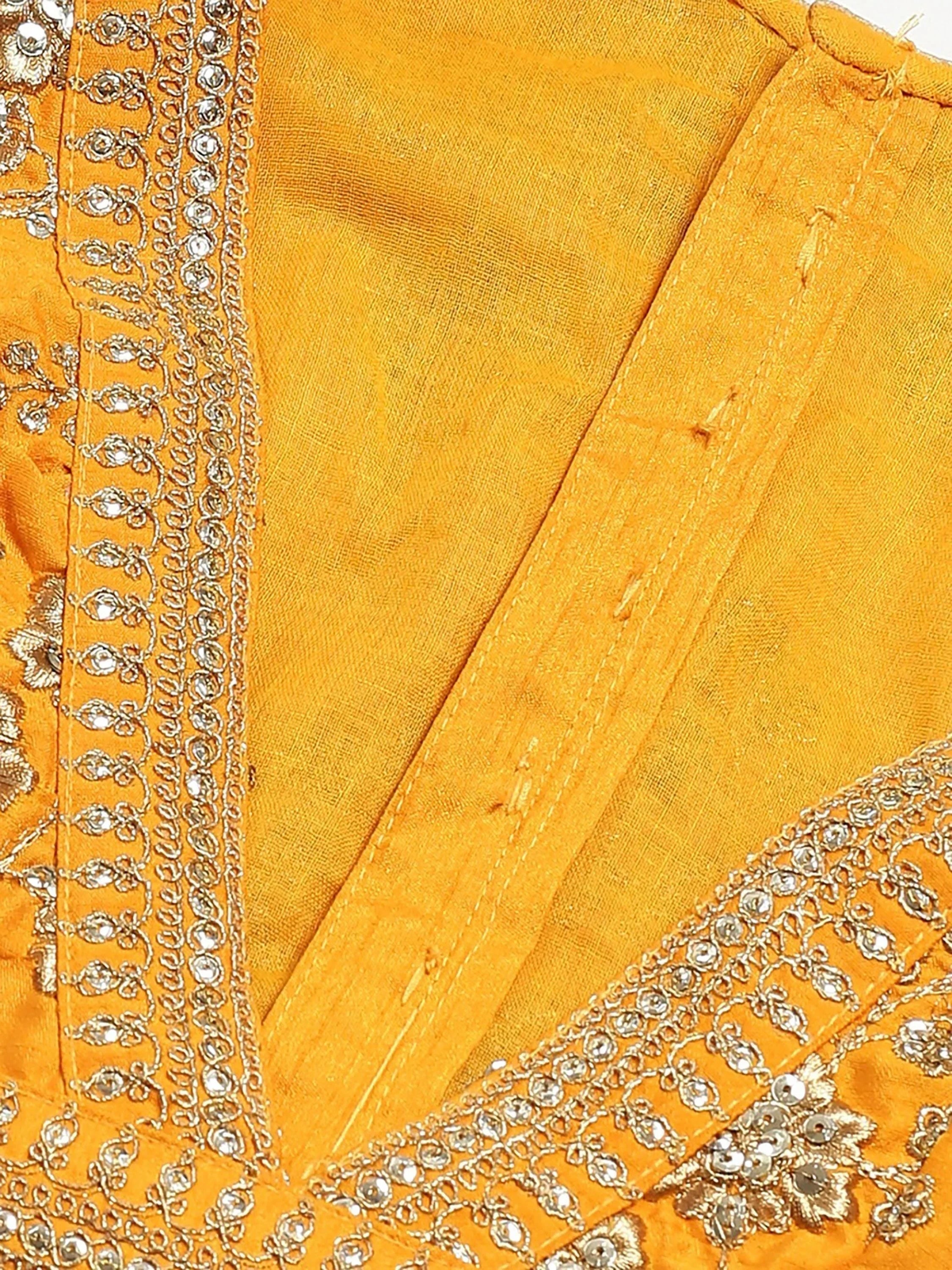 Yellow Embroidery Thai Silk Bridal Lehenga Choli