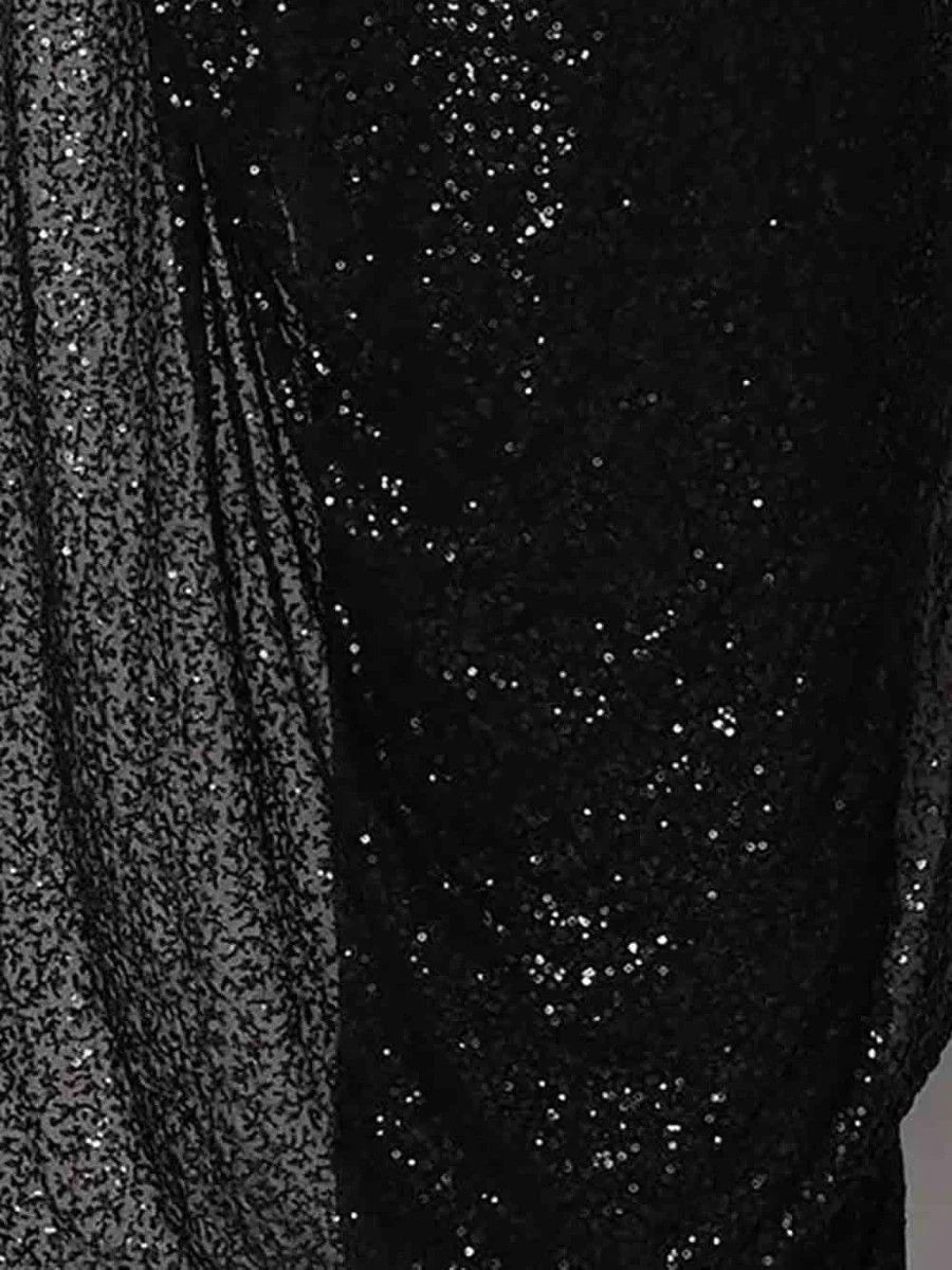 Charming Black Sequins Georgette Reception Wear Saree With Blouse